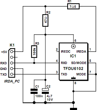 IrDA интерфейс схема