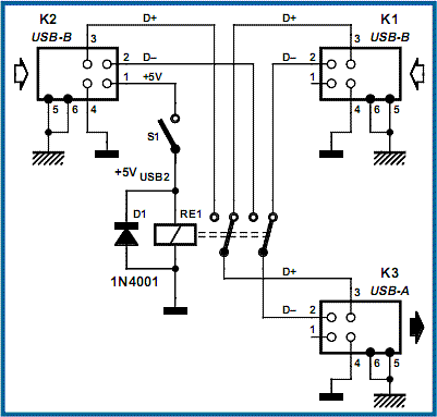 USB переключатель схема