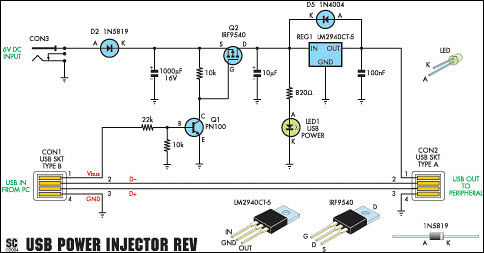  Питание для внешних жестких дисков USB. Схема