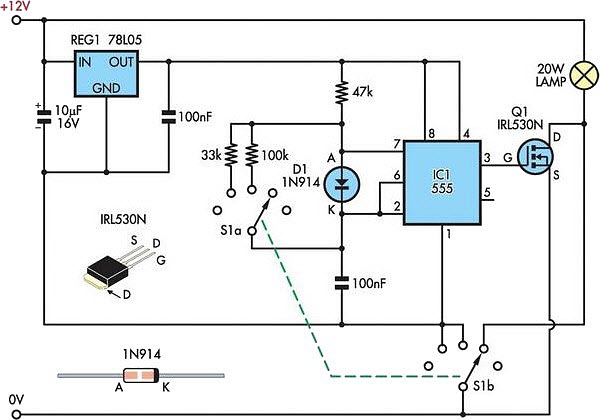 12V Светорегулятор галогенной лампы