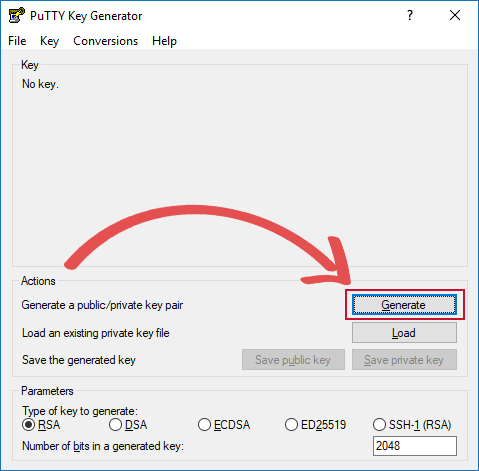 Ключи SSH для Raspberry Pi PuttyGen