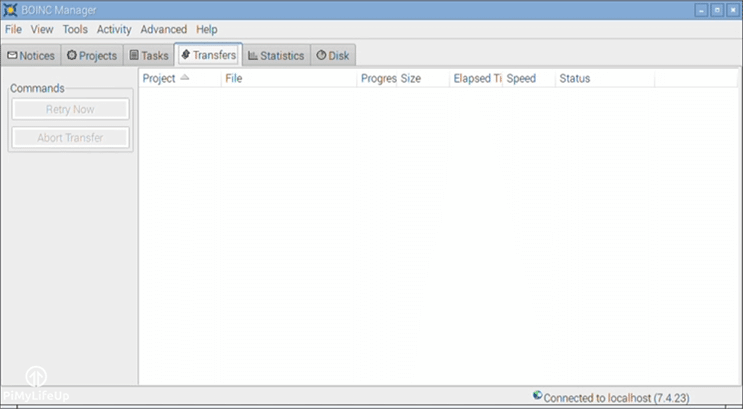 Экран переводов BOINC