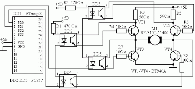 Схема управления электродвигателем микроконтроллером 1