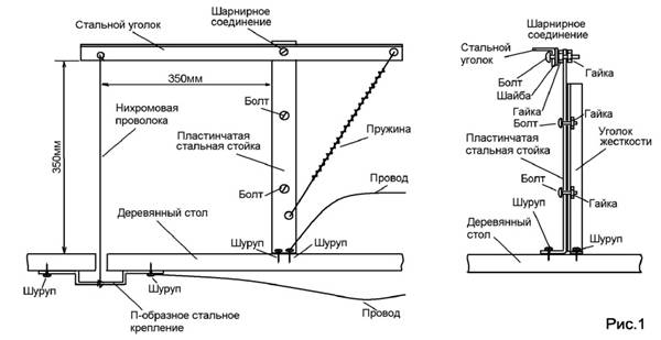 Эскизный чертеж устройства станка