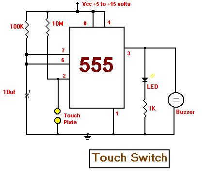 touch switch with 555