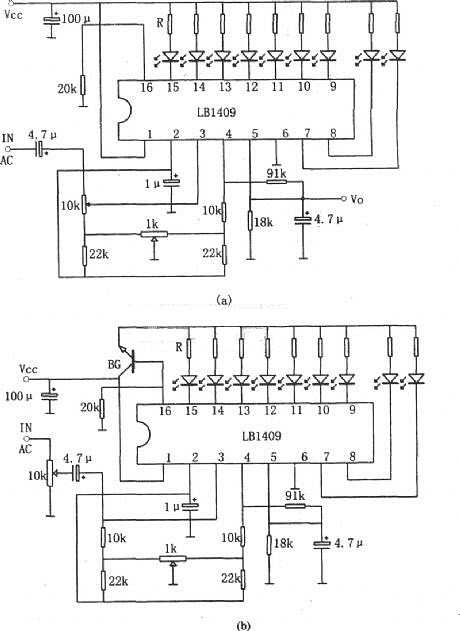 9-битный светодиодный индикатор LEV, отображающий схему привода LB1409