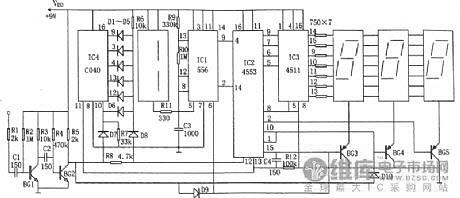 Радиочастотный дисплей частоты (C040,556) Схема