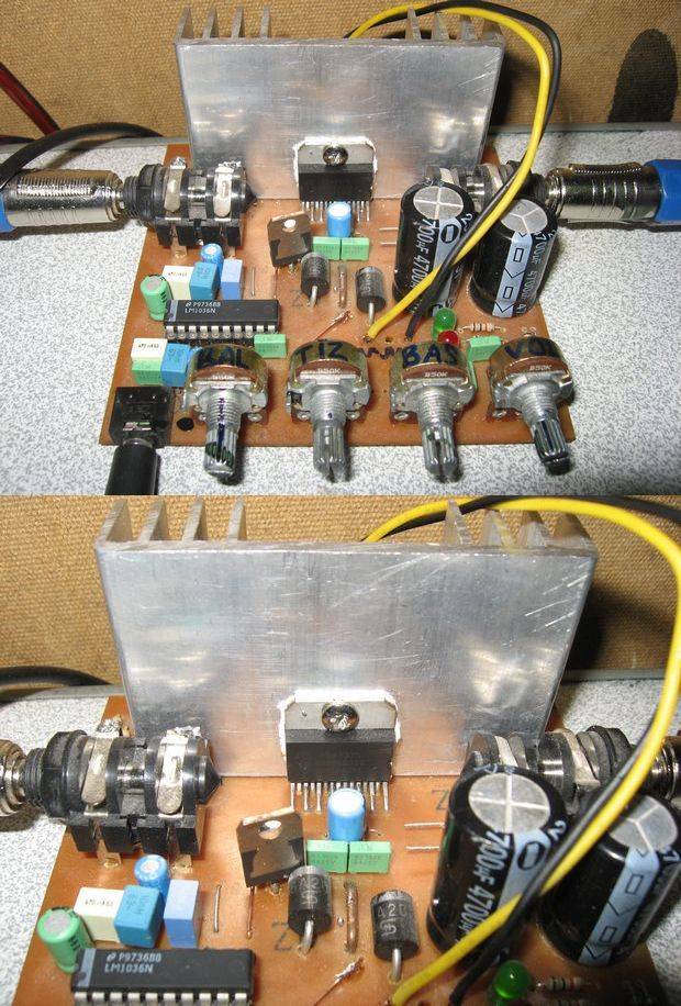 TDA7375 LM1036N Tone Controlled Amplifier Circuit tda7375 lm1036n 