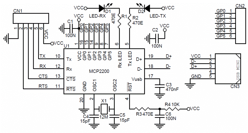 USB-to-UART-MCP200