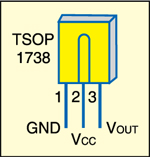  Конфигурация выводов для tsop1738