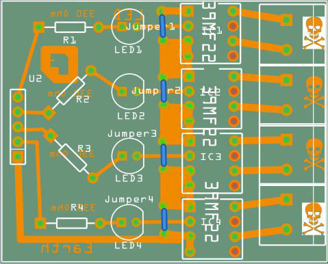 Построение четыре канала твердотельного реле A: PCB