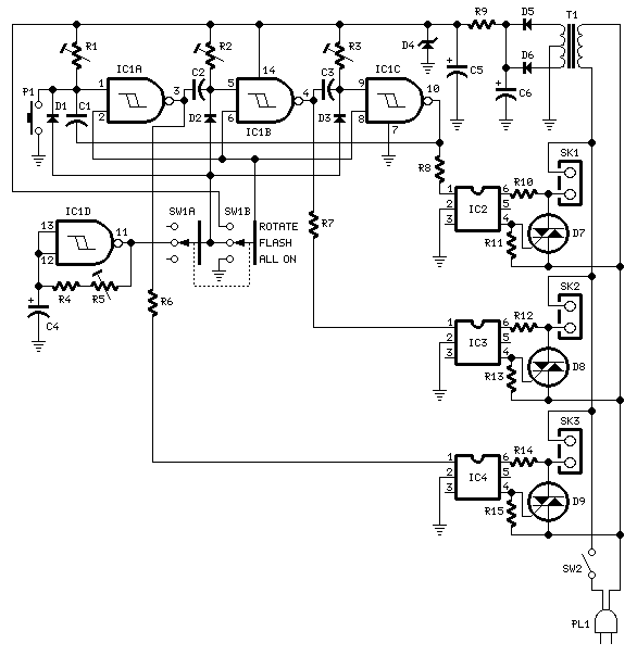 Вращающиеся и мигающие лампы 220V